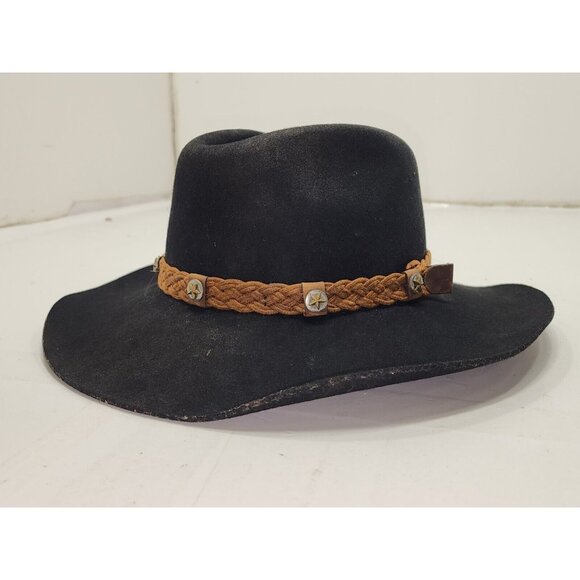 Outback Trading Co. Broken Hill Collection Mens Wool Cowboy Hat Black Size 6 7/8 - Picture 10 of 10